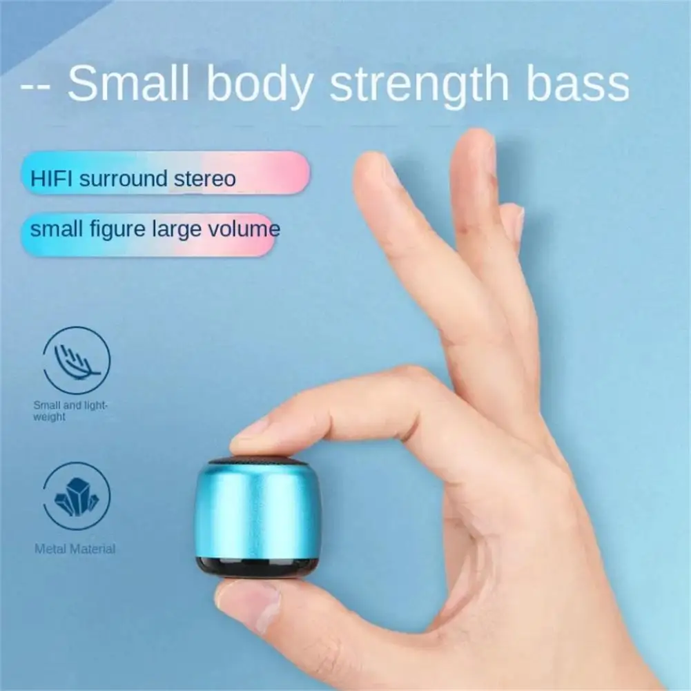 Portable Speaker Wireless Surround Sound Mini Speaker Rich Bass Metal Material Stereo Speaker For Outdoors Travel Pool Beach