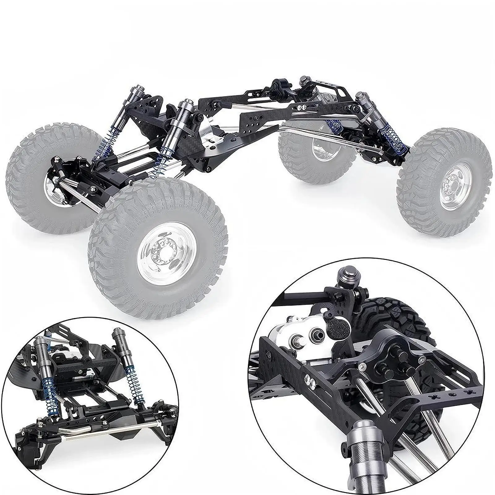 1/10 RC Crawler Carbon Fiber Chassis Kit Professional Easy to Install Direct Replaces Durability Premium Portable Accessories