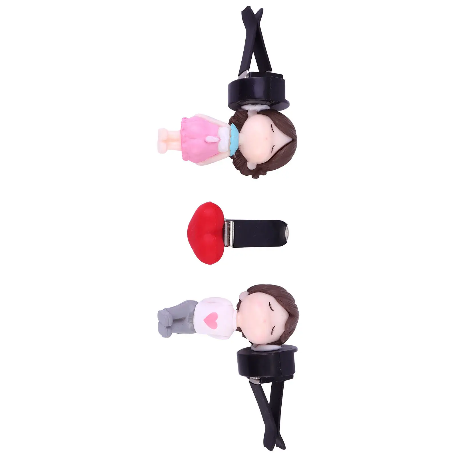 1Set Cute Couple Design Car Aromatherapy Clip Air Freshener Easy to Use on Vents Durable No Scratch Perfect for Various - view 4