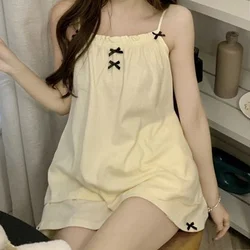 Summer Ladies Sling Pajamas Homewear Suit Pure Desire Wind Sling Shorts Pajamas Female Thin Section Leisure Girls Homewear