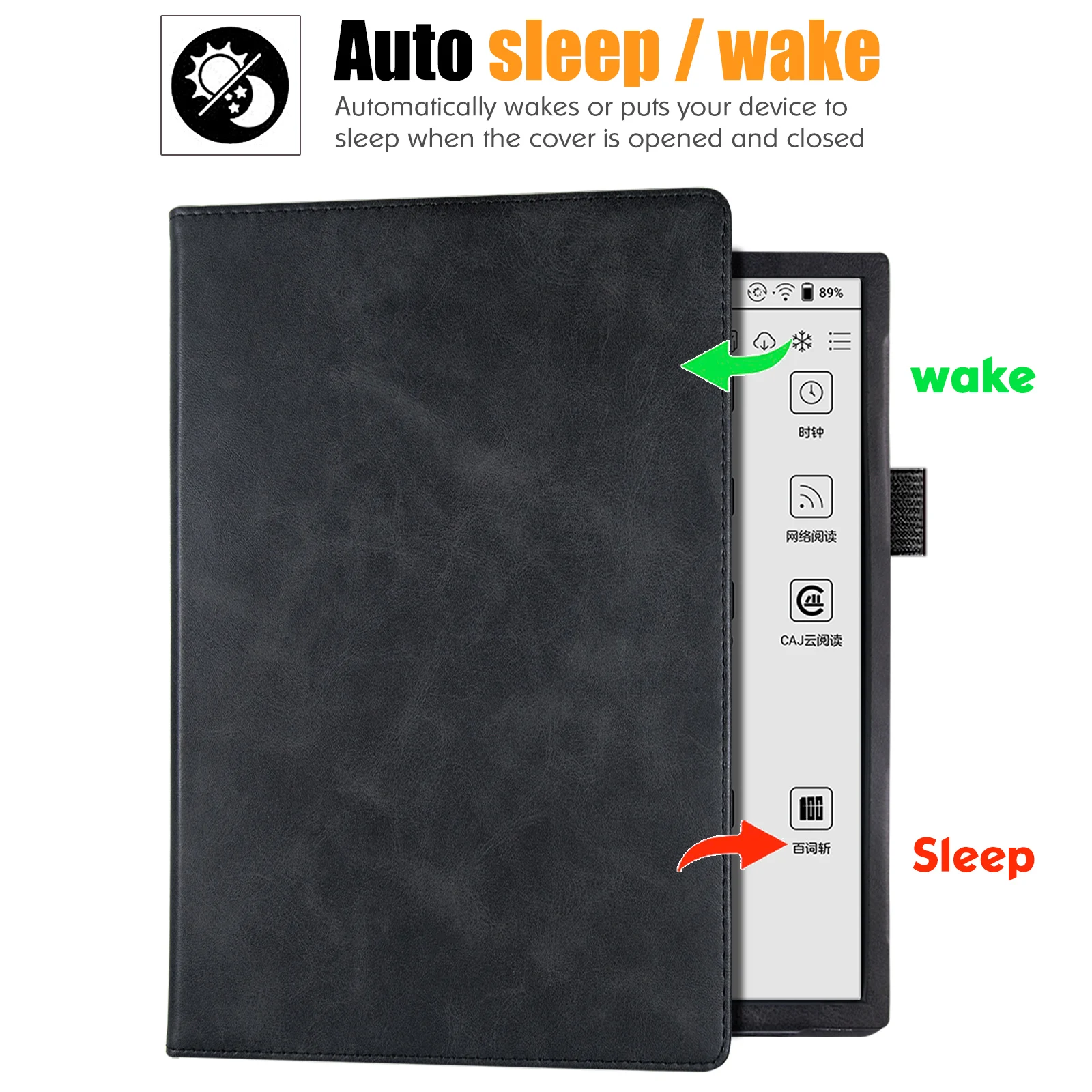 Imagem -02 - Stand Case para Onyx Boox Note Capa de Couro pu com Alça de Mão Auto Dormir Wake Air3 b w e Boox Note Air3 c Tablet