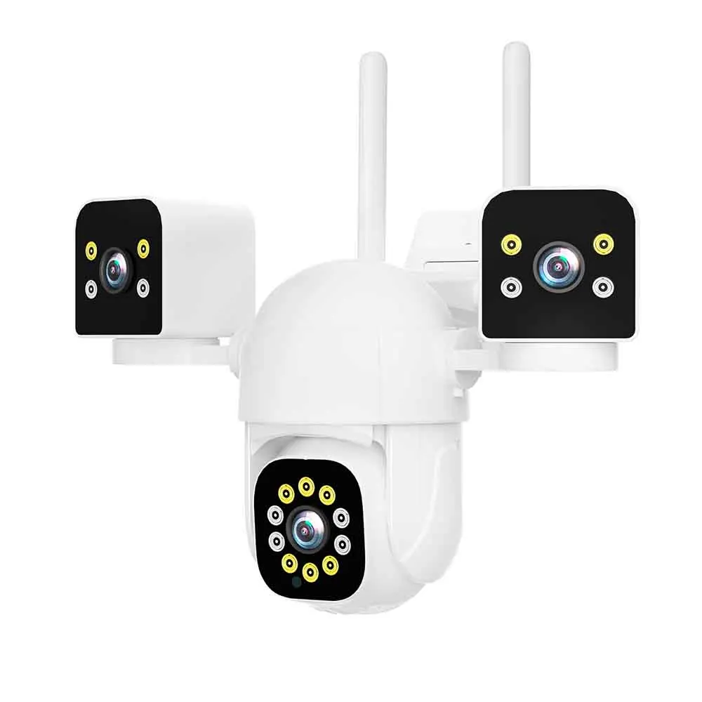 6K 12MP Outdoor ExternalFHD IP Camera 3 Lens 3Screens WiFi Camera 4K Dual Screen Auto Tracking Security PTZ Camera IPC360 Home