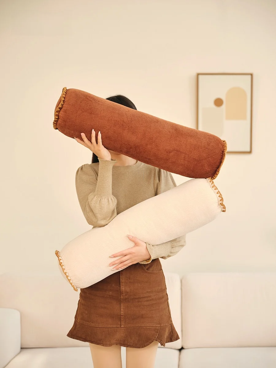 Mistywood Velvet Candy Pillow Long Sofa Pillow Sleeping Leg Clasping Bed Headrest Cushion Simple Style Polyester Fiber Remova...