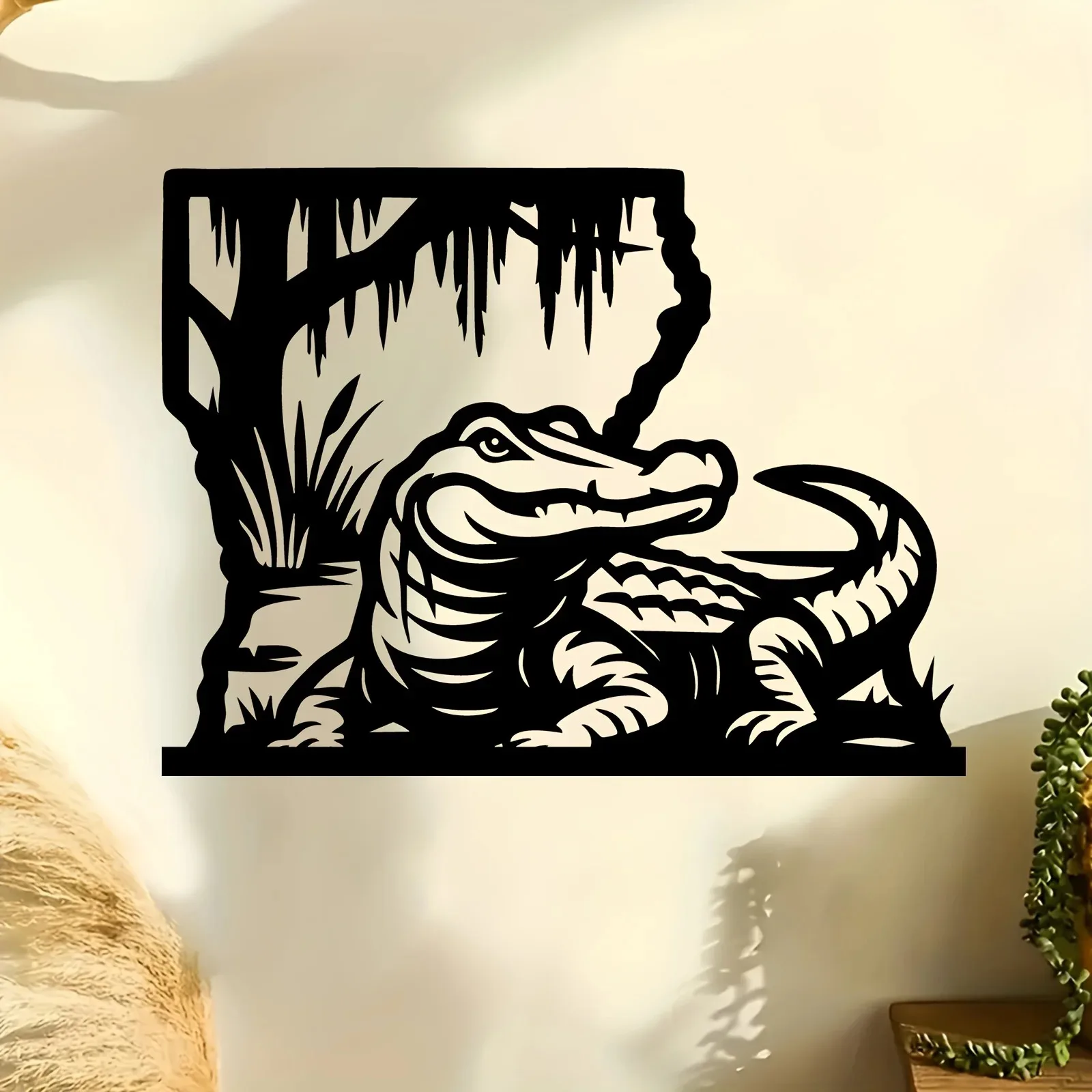 CIFBUY Iron Wall Art Alligator Metal Sign Waterproof Home Garden Backyard Decor Rustic Hanging Plaque
