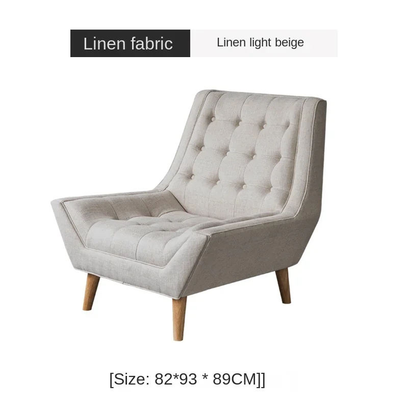 YZ  Nordic Single Sofa Simple Living Room High Back Head Recliner Combination Cotton and Linen Fabric