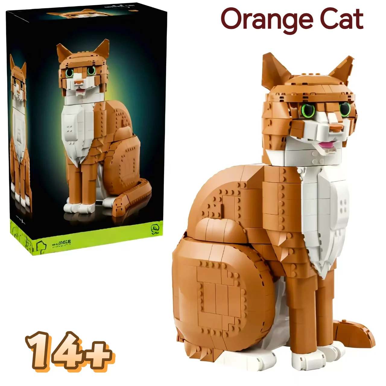 

Новинка 2026: Конструктор «Милый мультяшный кот» (оранжевый кот), 1755 деталей, модель 21376. Игрушка-головоломка для сборки, подарок на день рождения и праздники.