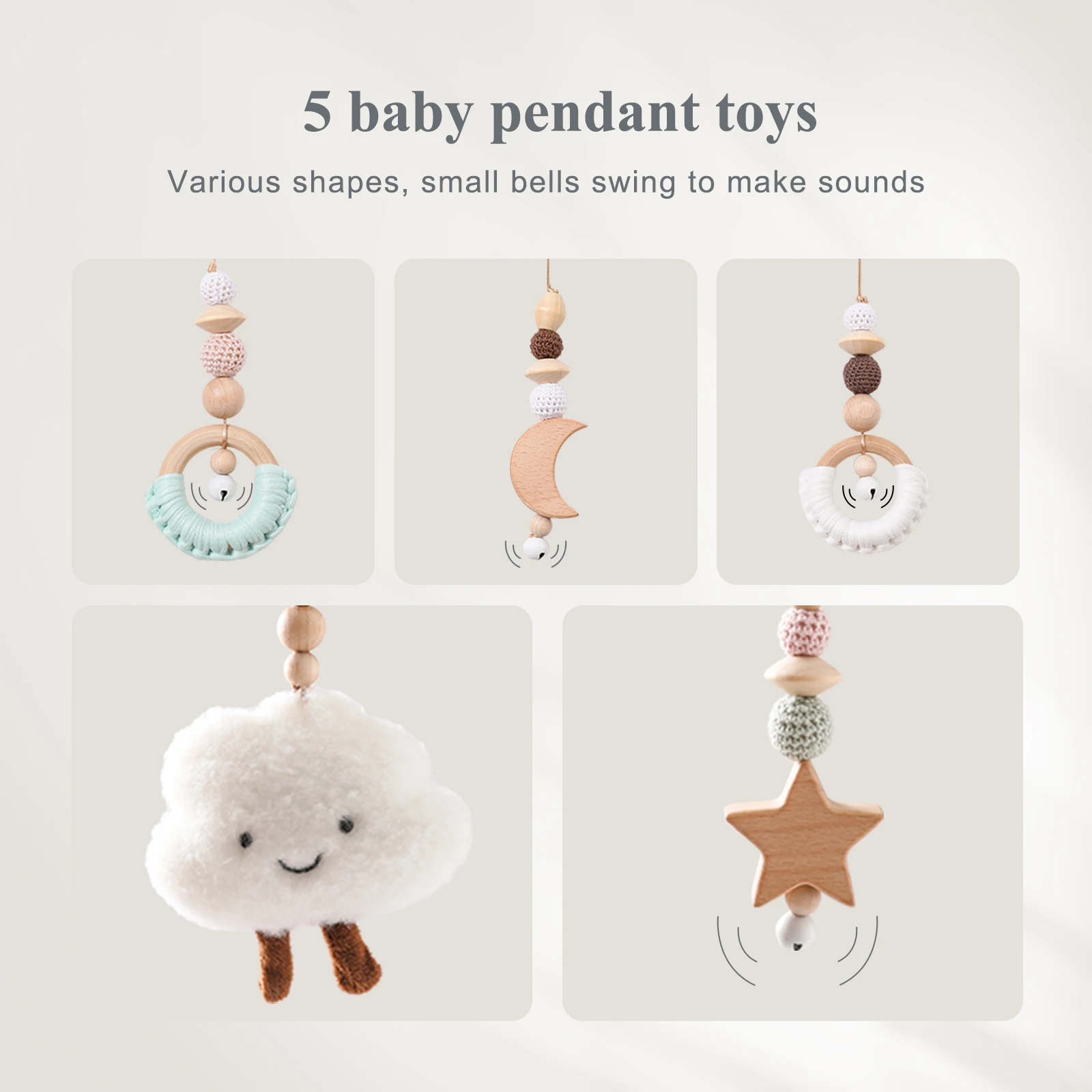 1 Set Wooden Fitness Rack Children Room Decorations Baby Play Gym Activity Pendants Wooden Hanger Mobile Crib Newborn Gift