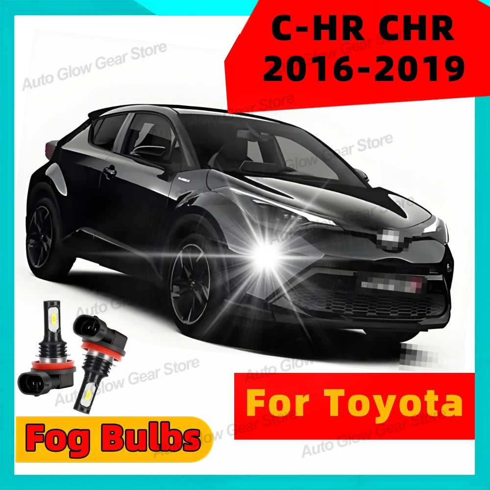 2x Two Sided CSP 3570 Led Car Front Fog Lamps For Toyota C-HR CHR 2016 2017 2018 2019 Fog Light Bulbs White 6000K FogLights 12V