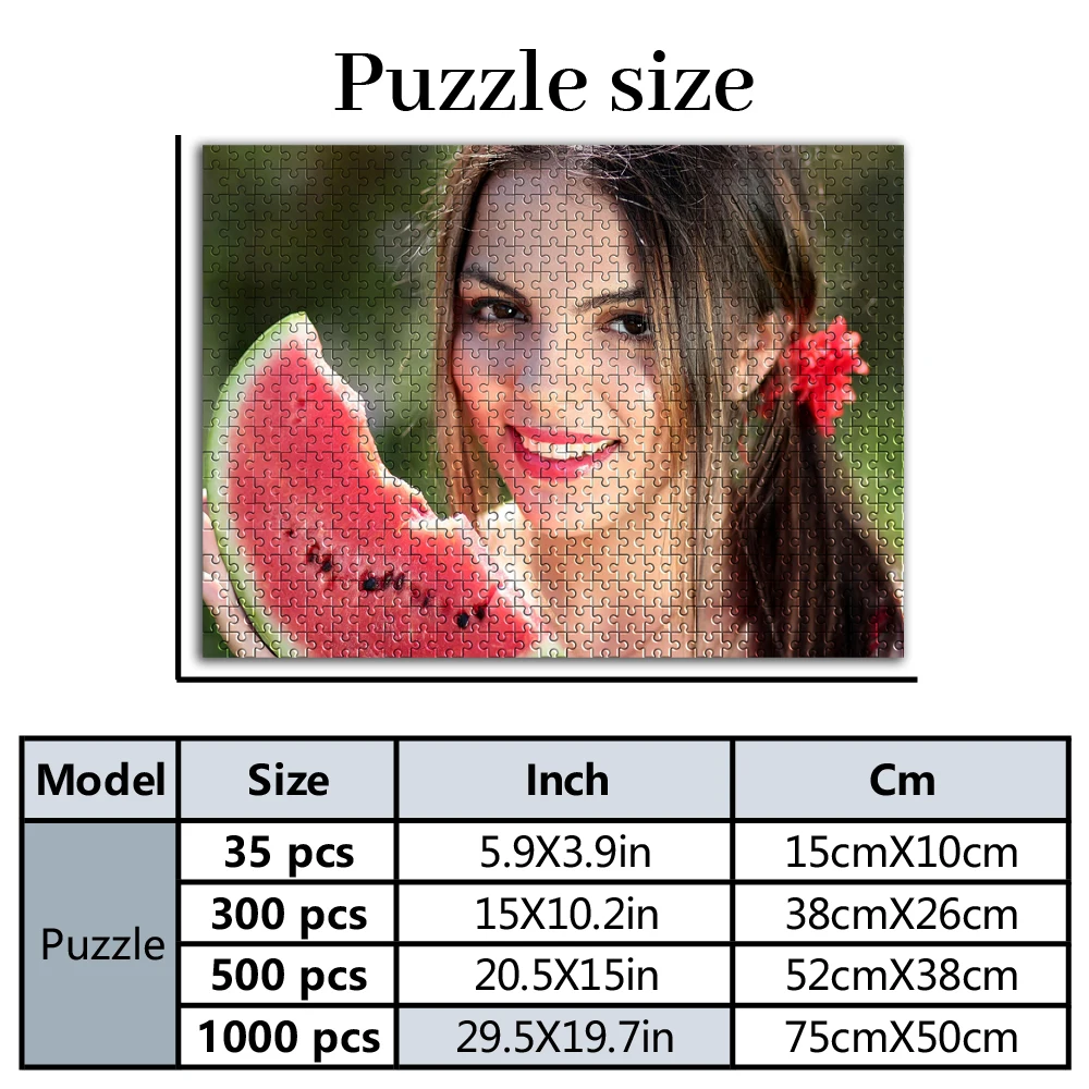 35/300/500pcs Watermelon girl Custom Photo Custom Puzzles in Photos Personalized Picture For Children Toy Girlfriend Gift