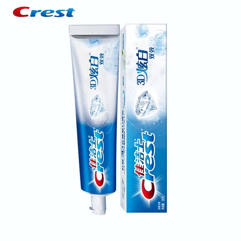 Crest 3D GLIMMER Zahnpasta Fluorid Zähne Bleaching Doppel Wirkung Zahnpasta Mint Geschmack Zahn Paste 120g für Erwachsene Oral Care