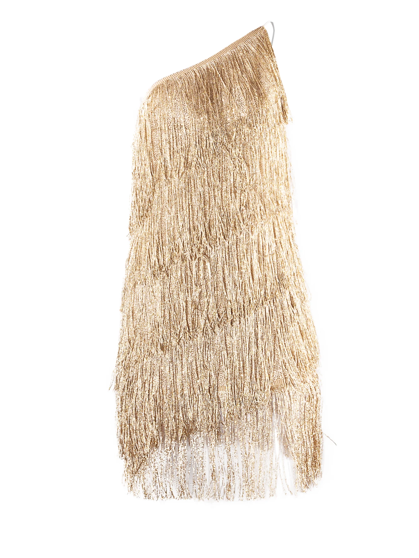 Slim Fit-Kleid mit einer Schulter und Quaste für Damen, kurzer Rock im Nachtclub, ärmelloses Kleid, einfarbiges Kleid