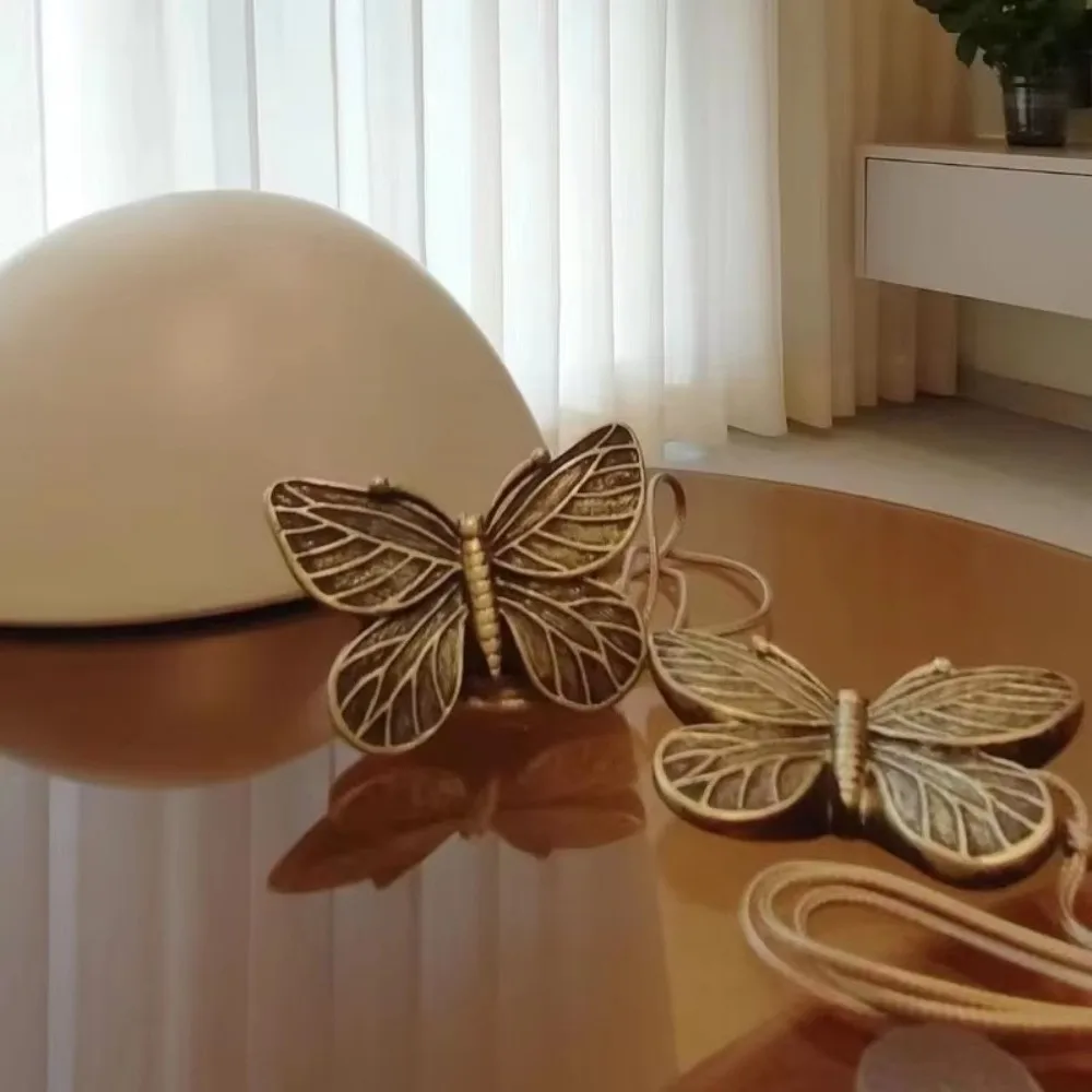 Plastic Magnetic Curtain Tieback Magnetic Closure Butterfly Shape Curtain Rope Holder Adjustable Rope Portable Curtain Holdback