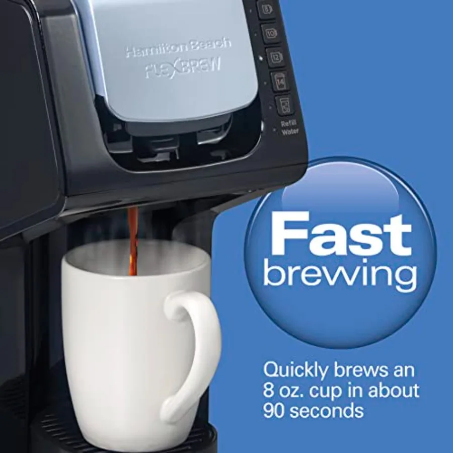 Gen 4 FlexBrew Cafetera helada caliente SingleServe con depósito extraíble Compatible con paquetes de cápsulas y patos 50 oz 4 Br rápido