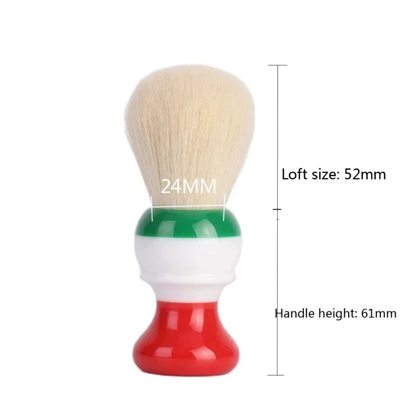 YAQI 24 مللي متر الحرية العلم الإيطالي الكشمير الاصطناعية عقدة رجالي فرشاة الحلاقة 61 مللي متر مقبض للذكور دقيقة مريحة الحلاقة