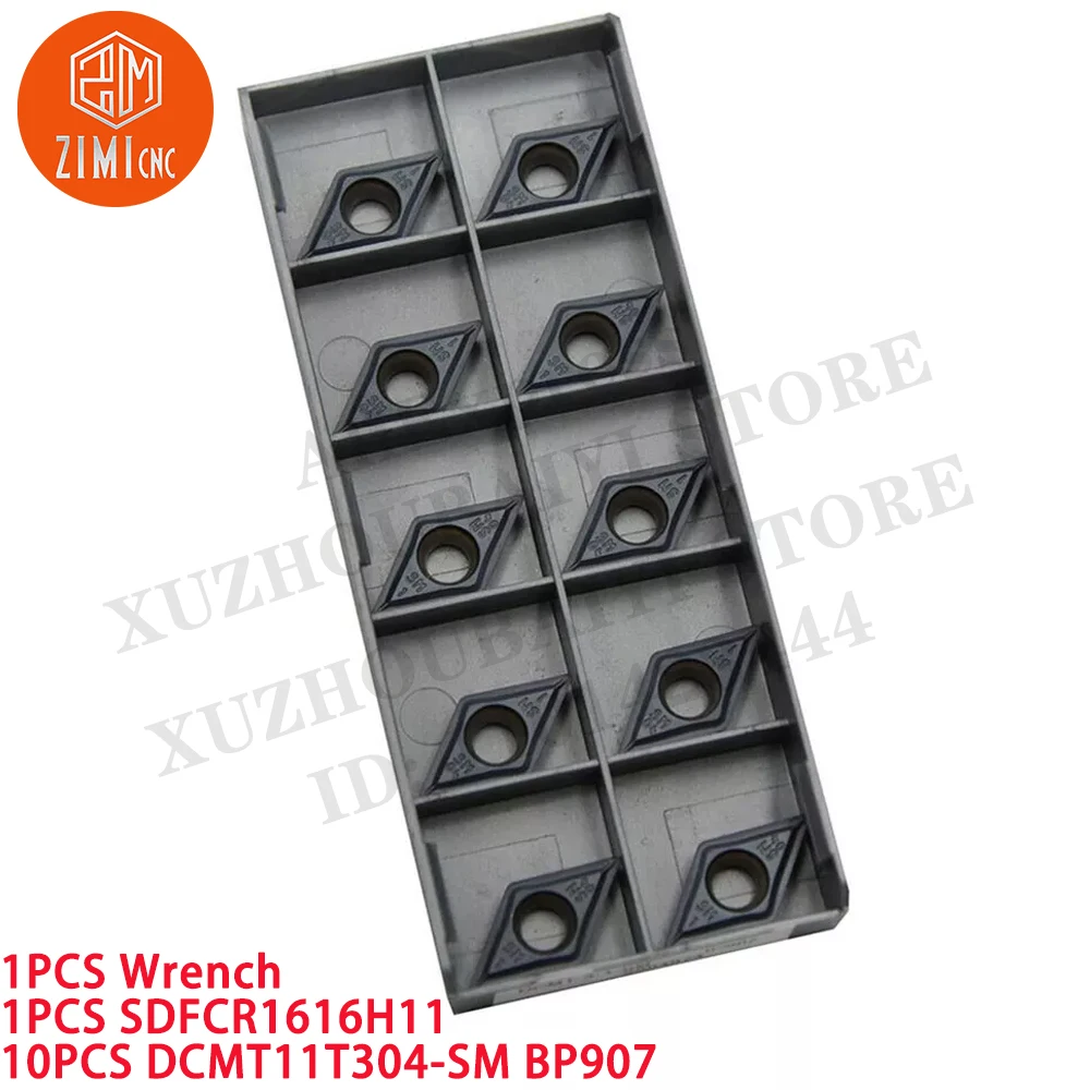 1PCS SDFCR1616H11 Externe draaigereedschaphouder +10 stuks DCMT11T304-SM Carbide-inzetstukken CNC-gereedschap metaaldraaibank mechanisch snijgereedschap