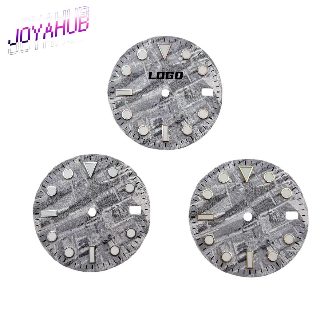 

Customized LOGO Blank Watch Dial 28.5mm Ice Blue Fluorescent for NH35 Movement for Submariner Watch Modification Accessories OEM