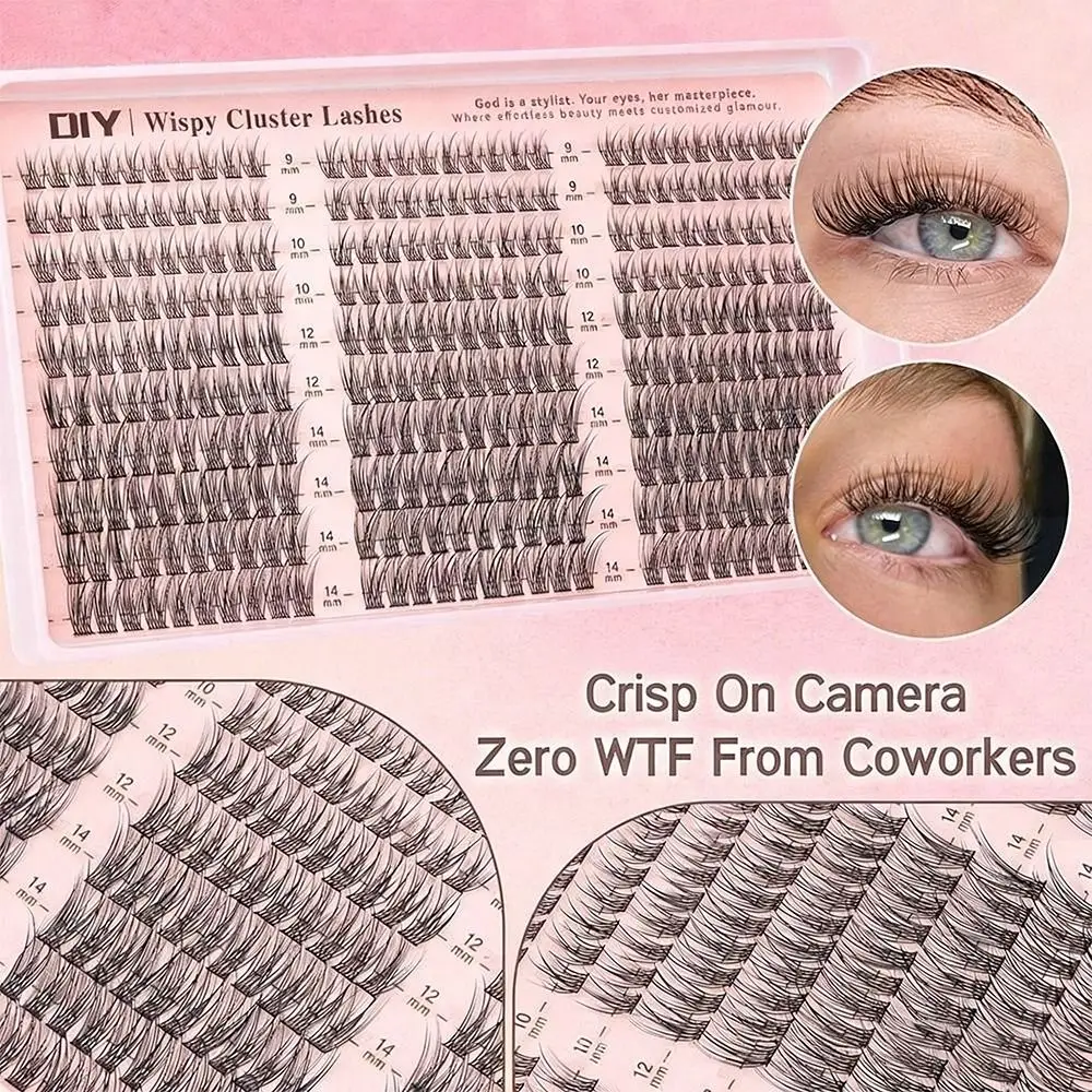 New 10-16mm Length False Eyelashes Natural Look 30D/40D/50D/60D Faux Cils Fluffy Clusters Wispy Style DIY Lashes Book Eye Makeup