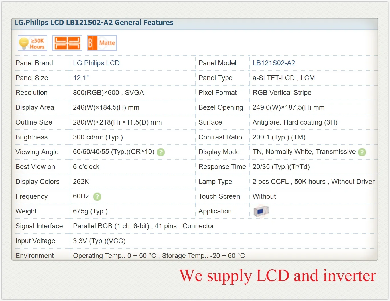 LB121S02 LB121S02(A2) LB121S02-A2 12.1 นิ้ว TFT LCD, ใหม่และเกรด A + ในสต็อก,ทดสอบก่อนจัดส่ง