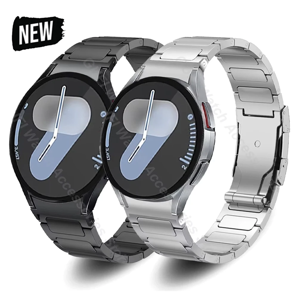 

Titanium no gaps band link bracelet for Samsung Galaxy Watch 7 4 6 5 pro 45 40 44mm 6/4 Classic 42 46mm 43 47mm quick fit strap
