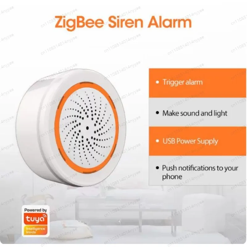 Smart Siren Alarm Tuya Zigbee Sound Light Sensor Smart Alarm Siren 90dB Alert App Remote Control Home Security Protection System