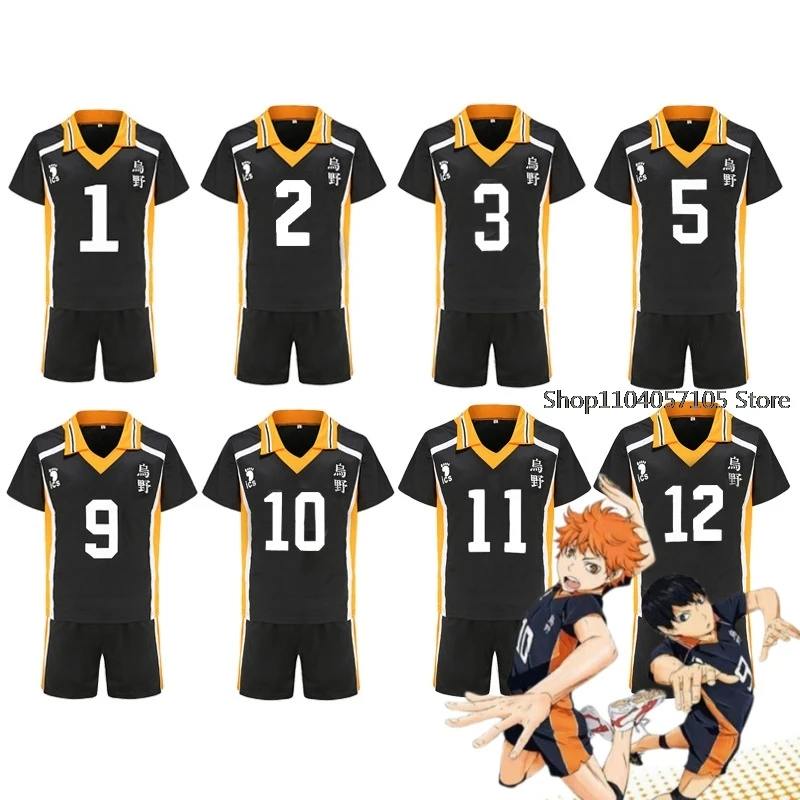 

Anime Haikyuu Cosplay Costume Karasuno High School Volleyball Club Hinata Shyouyou Kageyama Sportswear Jerseys Halloween Gifts