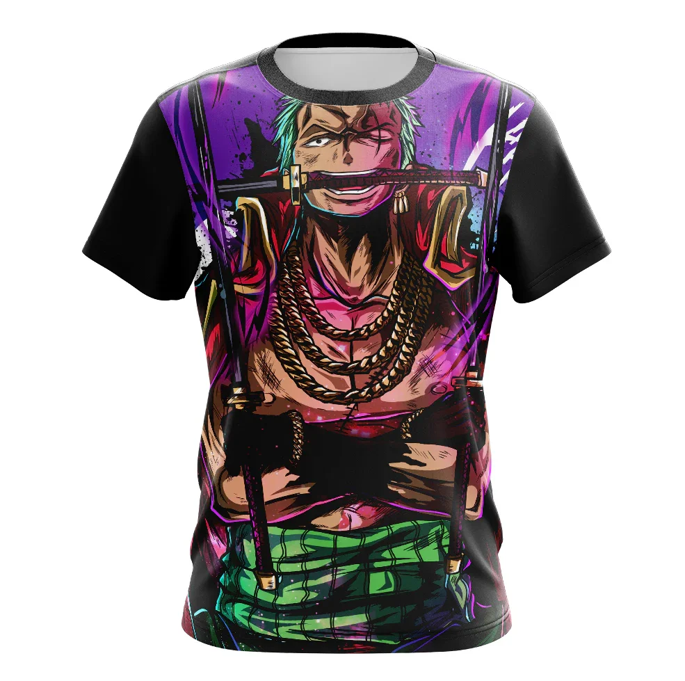 One Piece Luffy Ace Full Print Quick Dry Tee Straw Hat Skull Anime Cosplay Gift For Pirate Manga Fans Summer Daily Outfit