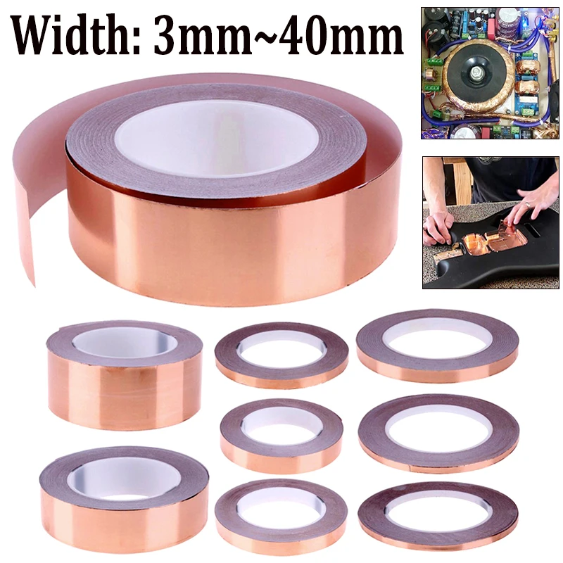 20M/10M Copper Foil Tape Adhesive Single Sided Conductive Snail EMI Shielding DIY Circuit Electrical Repair Tapes