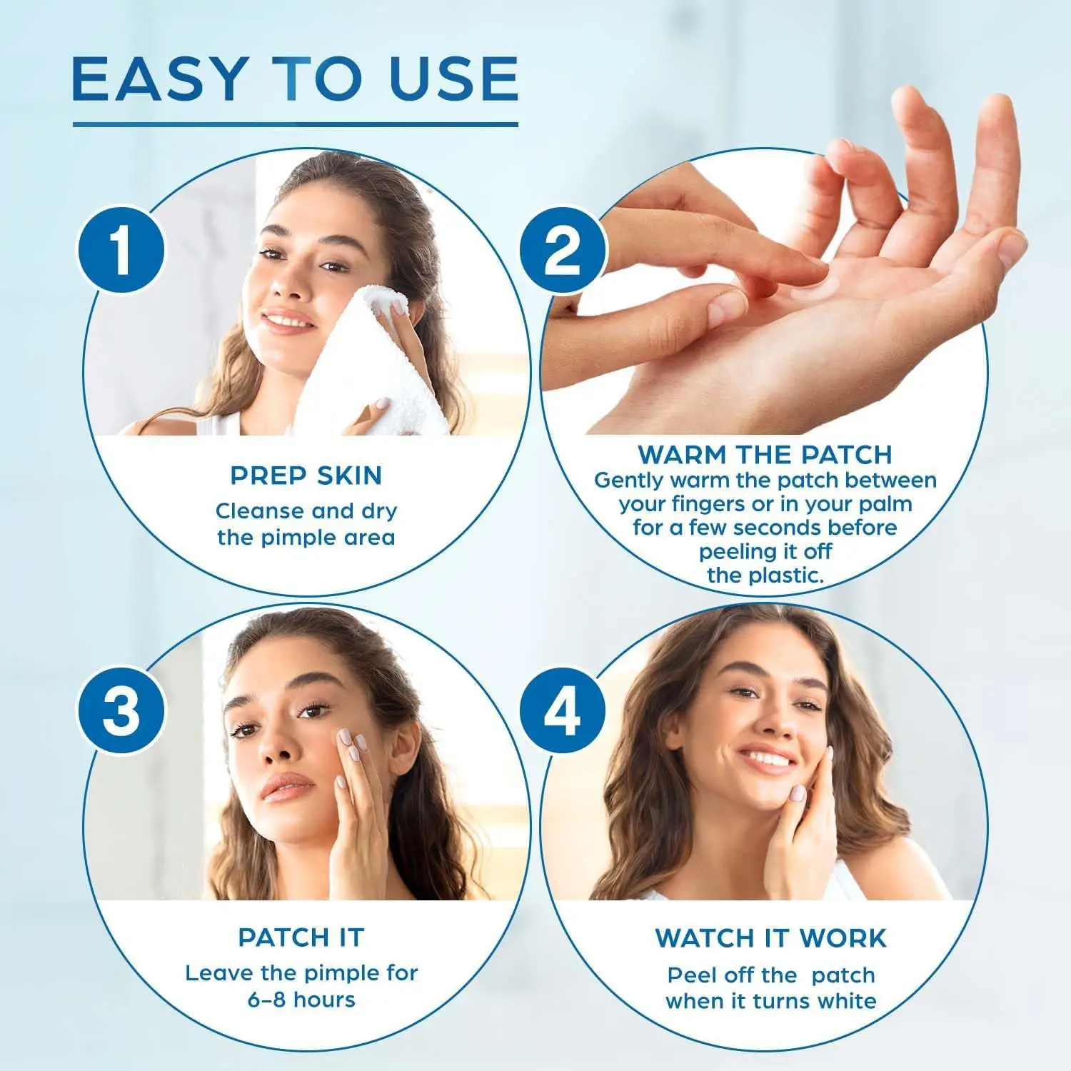 Parche para eliminar el acné de hidrogel (2 formas), 190/380 unids/caja, parche para eliminar el acné de limpieza profunda, parche eficaz para eliminar el acné