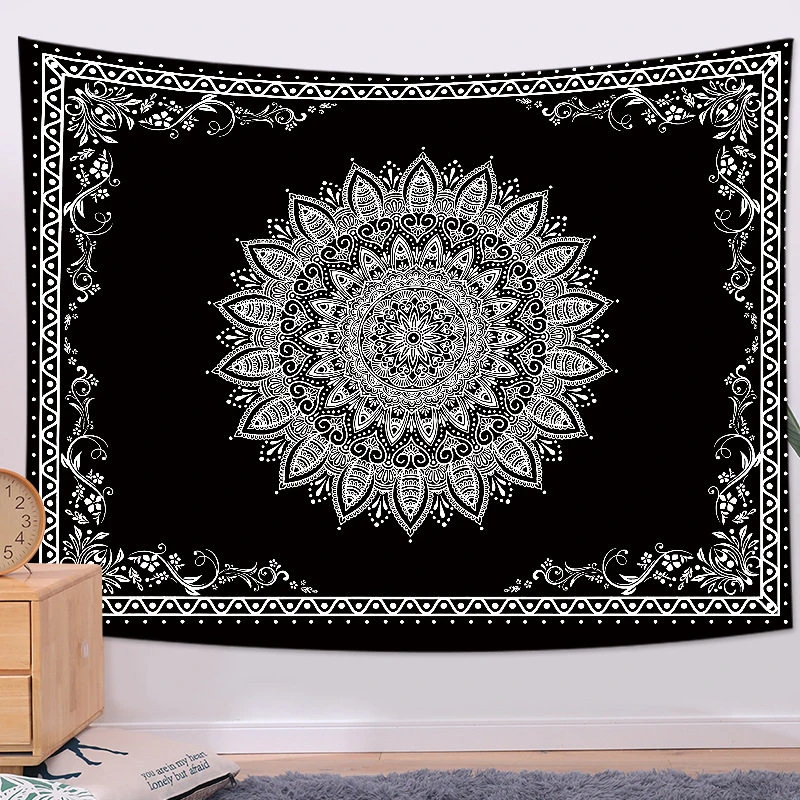 VIKAMA Golden Lotus Mandala Tapestry Wall Hanging, 6 Assorted Designs, Wall Art Decor for Bedroom Living Room