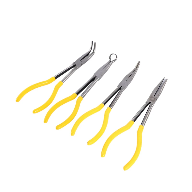 4ชิ้น11นิ้วปากแหลมพิเศษ set Tang ปลายแบบตรงงออุปกรณ์อุปกรณ์ทำมือช่าง