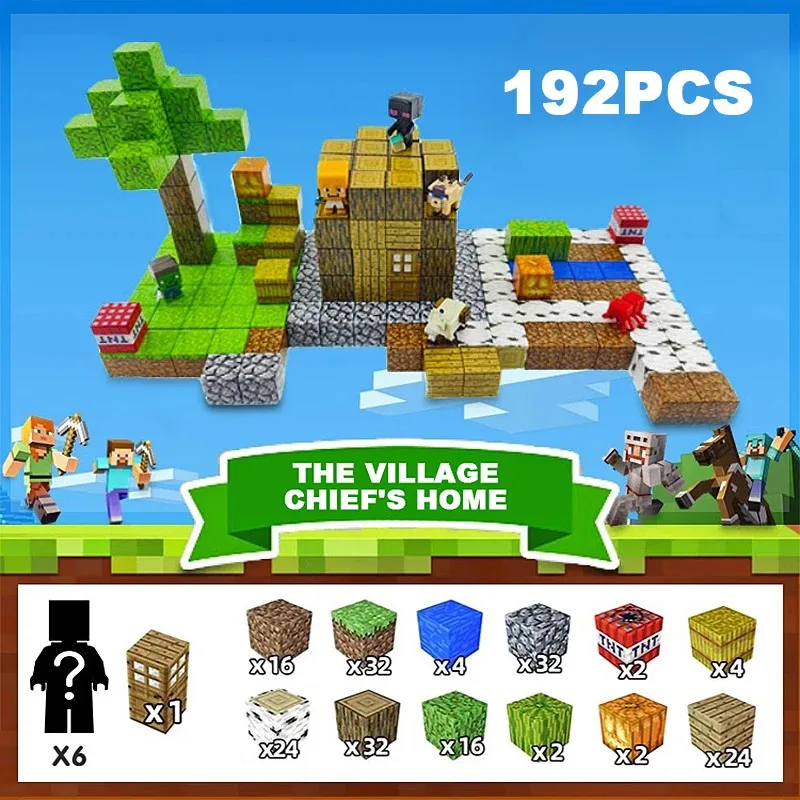 

192pcs Blocks Anime Children Puzzle Assembled Toy Doll Mini Magnetic Cube Model Kids Construction Toys gift