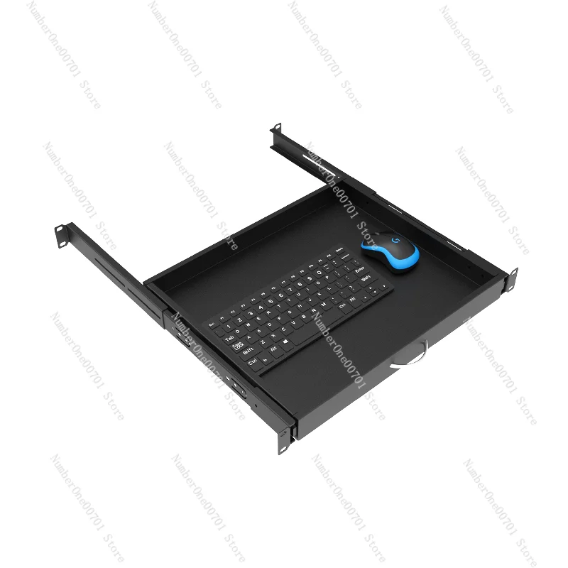 19 بوصة خزانة منزلقة صفح تلسكوبي صينية آلة غرفة لوحة المفاتيح تخزين الرف 1U درج الماوس يربك قابل للتمدد #2