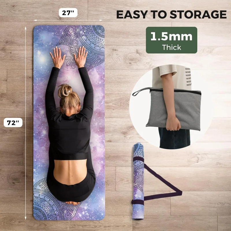 

Ultra-thin Yoga Mat Natural Rubber Foldable Fitness Mat Widened Sweat-absorbent Dry and Wet Non-slip Indoor Exercise Mat