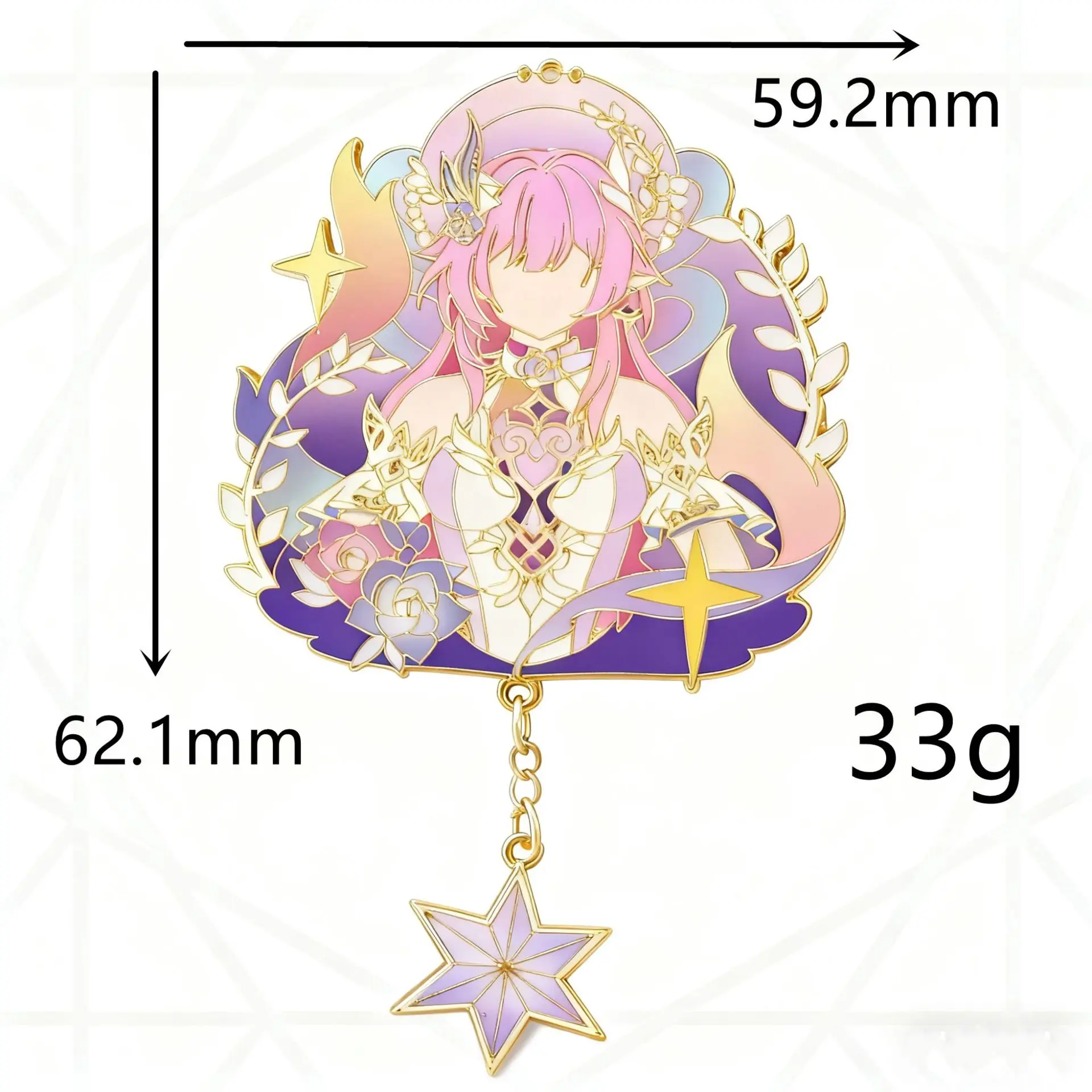Gneshin Impact Durin Abzeichen Cosplay Anime Columbina Damselette Kostüme Pin Honkai Cyrene Kawaii Broschen Freund Geschenk Home Decor – Detail 11
