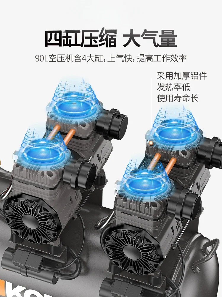 ~ Бесшумный воздушный компрессор 220 В, небольшой воздушный насос, воздушный компрессор высокого давления промышленного класса