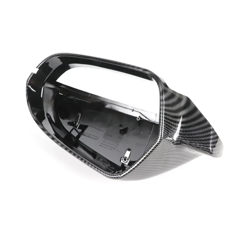 for Audi A6 S6 RS6 C7 C7.5 4G Carbon Fiber Pattern Glossy Black Water Transfer Rearview Mirror Cover Case Replacement view 4