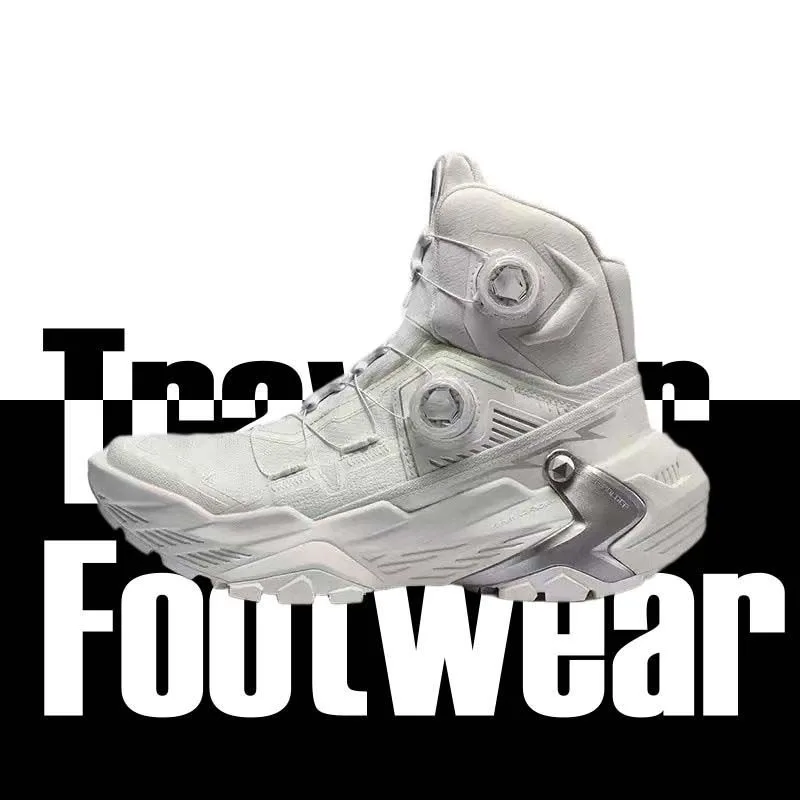 Autumn/Winter Men Women Outdoor Sport Shoes High Top Trail Running Shoes Unisex Designer Walking Shoe Quick Lacing Athletic Shoe
