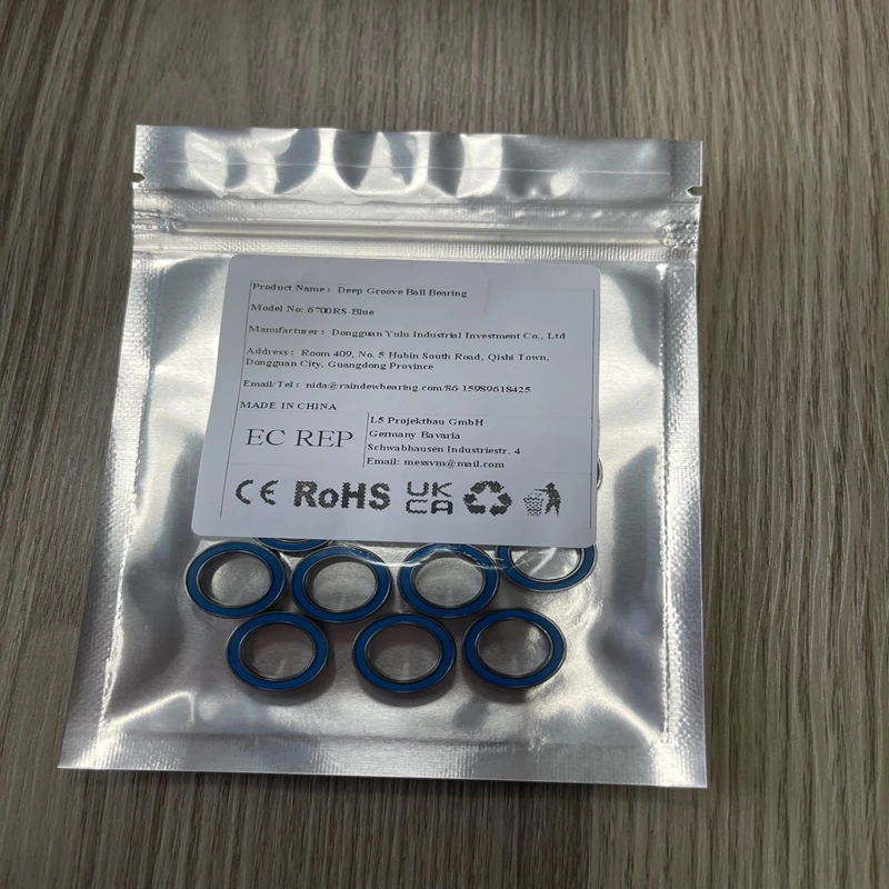 

10Pcs 6700RS Bearing 10x15x4mm ABEC-7 Ball Bearings 6700-2RS Blue Seal 6701 6702 6900 6901 6902 6903 6800 6801 6802 6803 6804