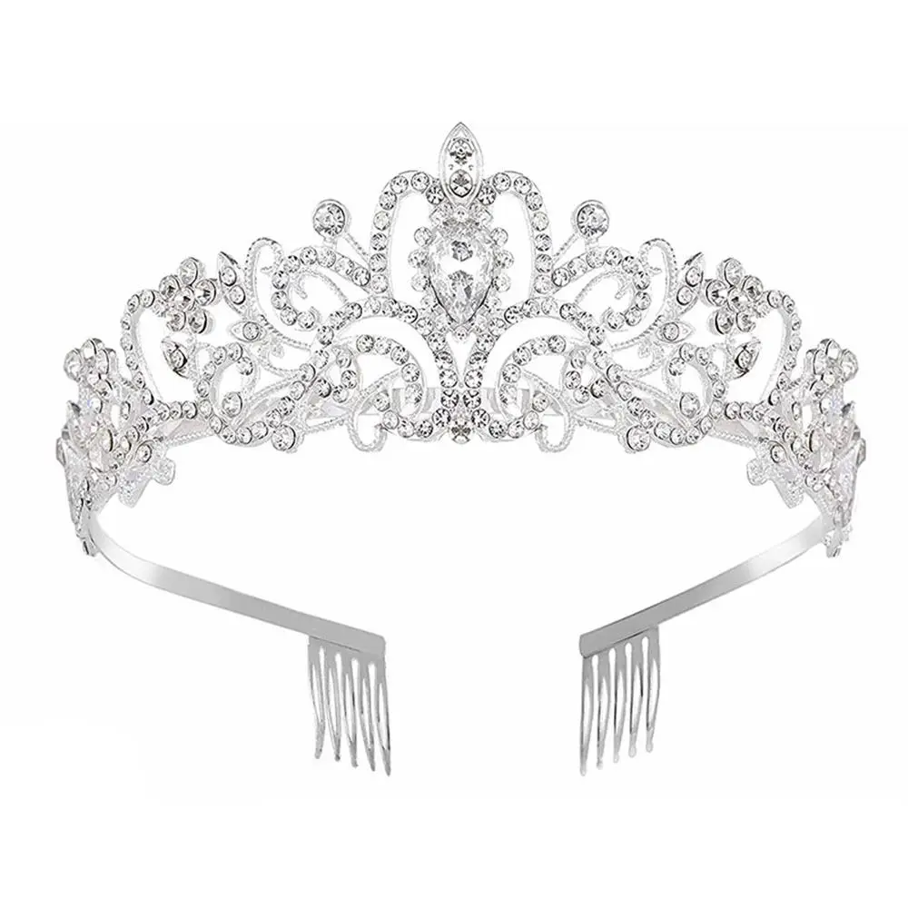 

Alloy Crystal Crown with Combs Crystal Rhinestone Crown Coiffure Crown Tiara Princess Rhinestone Crown Prom Crystal Headband