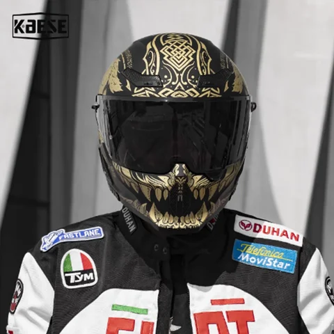 KAESE Classic Full Helmet Retro Style DOT Certified, Open Face Look with Modern Safety Features Lightweight ABS Shell