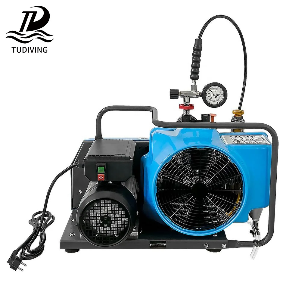 Auto Stop Three-phase Motor High Pressure 100LPM 4500psi 300bar 3Cylinder PCP Air Compressor For Scuba Diving