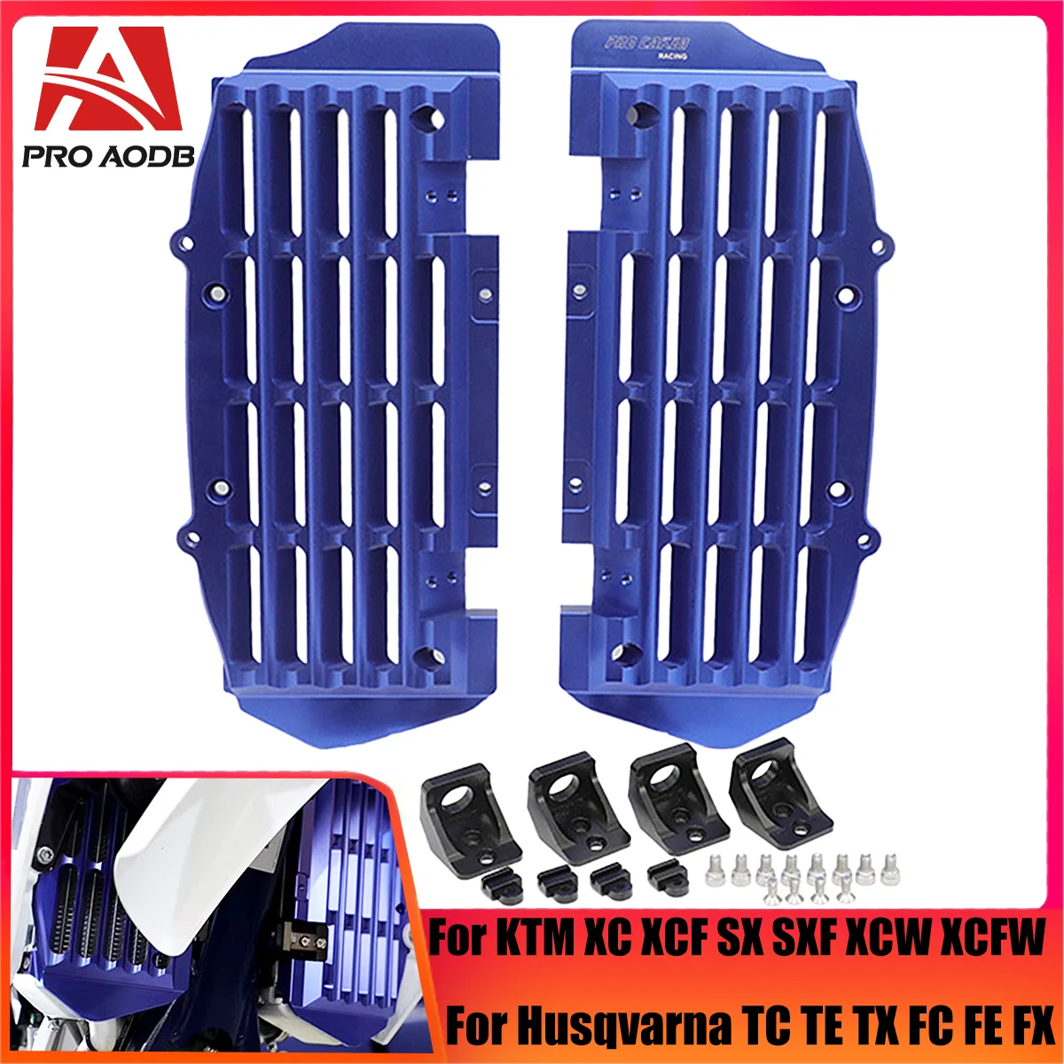 

Motocross CNC Radiator Guard Grill Protector Cover For Husqvarna TC TE TX FC FE FX 125 150 200 250 300 350 400 450 500 2017-2022