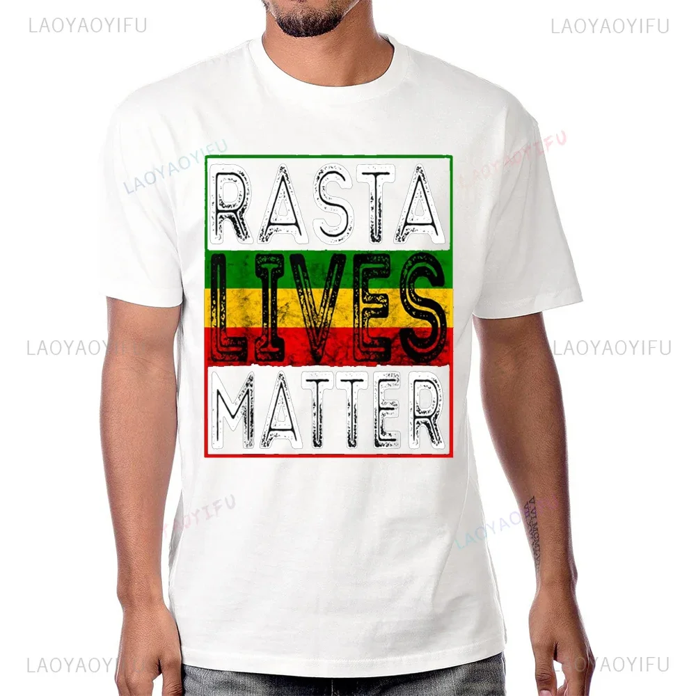 Rasta Lives Matter Reggae Music Vintage Graphic T-Shirt Cotton Short Sleeve Casual Fashion Man Tshirt Hip Hop Women Streetwear