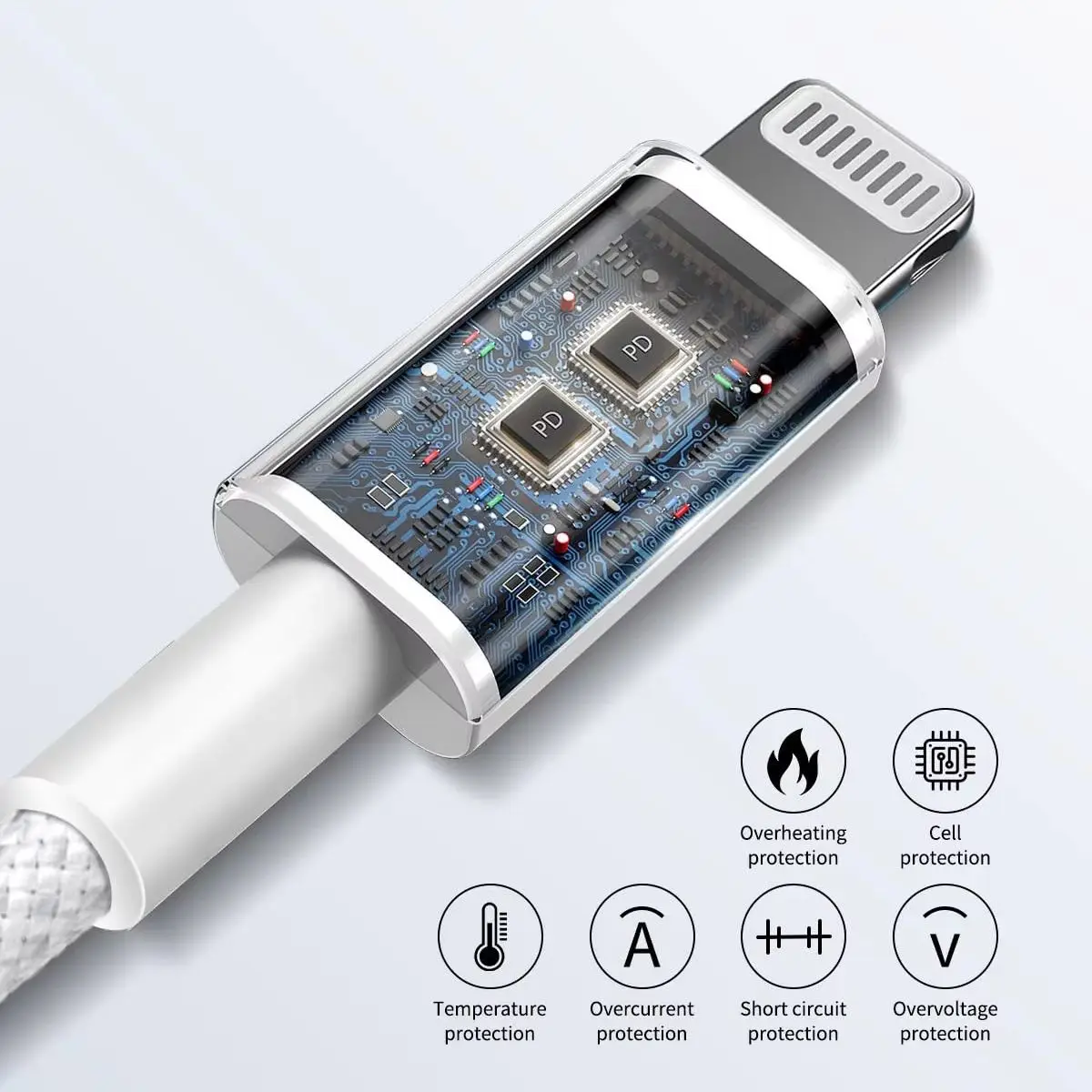 Kabel USB-C do Type C z nylonową plecionką, szybkie ładowanie 60W, kolorowy, PD, do iPhone 13 14 Pro Max 11 12 XR XS Max Plus Samsung, synchronizacja danych — 2