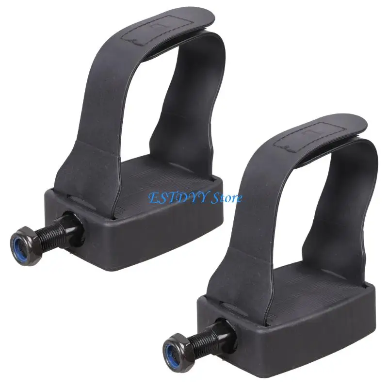 G6DE Indoor Exercise Bike Pedal with Strap Stationary Recumbent Bike Pedals