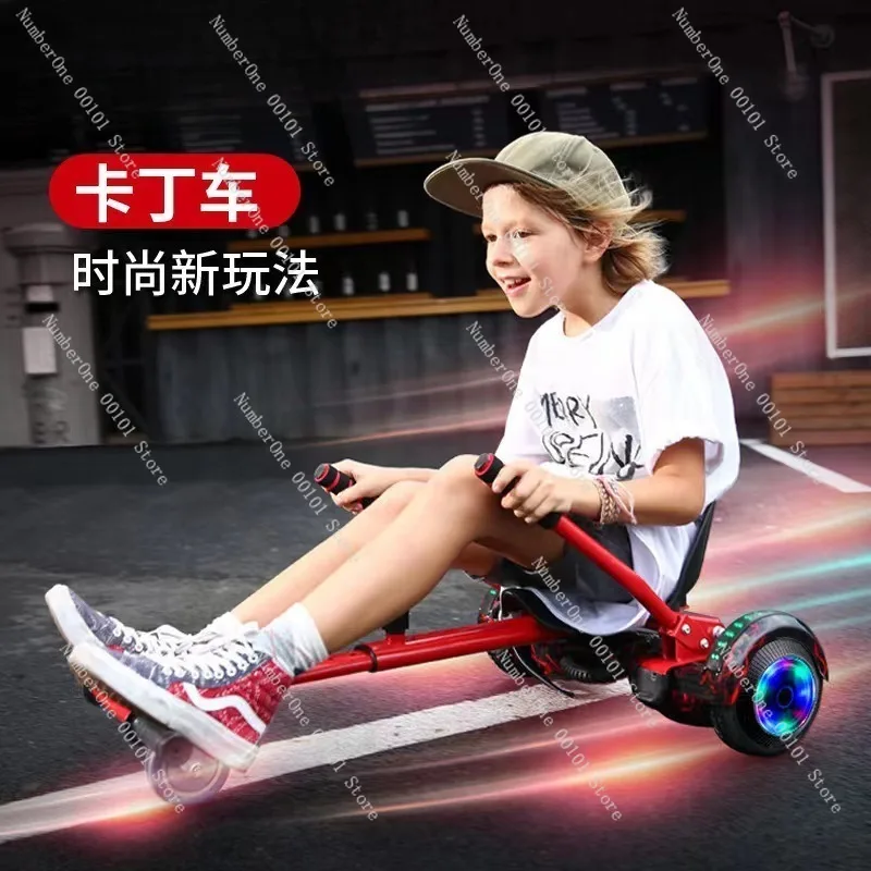 Adjustable Hoverboard Go Kart Attachment 7 Inch 8 Inch 10 Inch Self Balancing Scooter Kart Frame Seat with Steering Handles