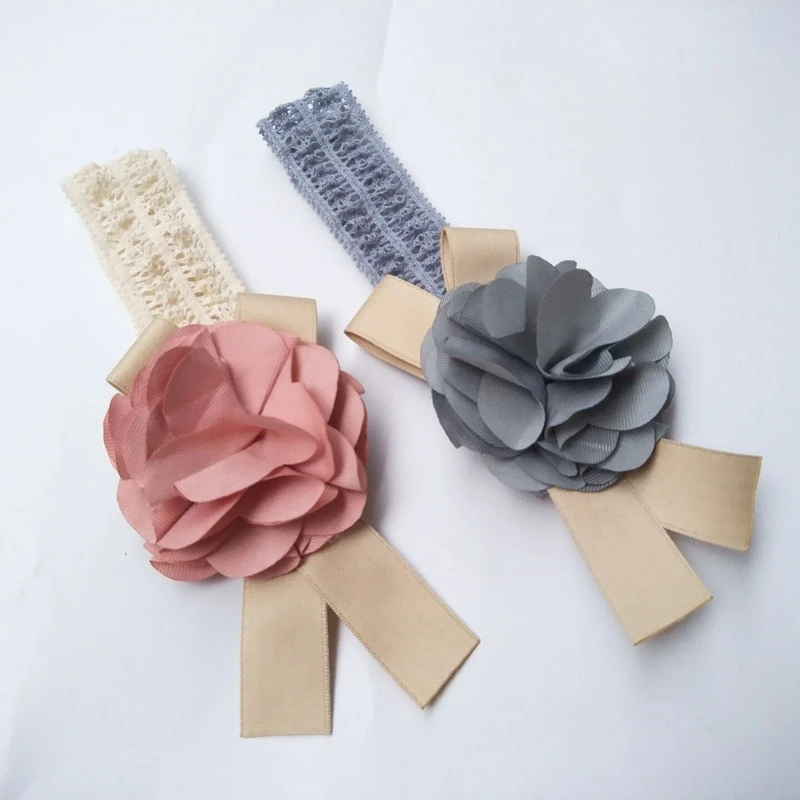 Diadema con lazos de flores para bebé, cintas para el pelo para niña pequeña, turbante para recién nacido, accesorios para el cabello