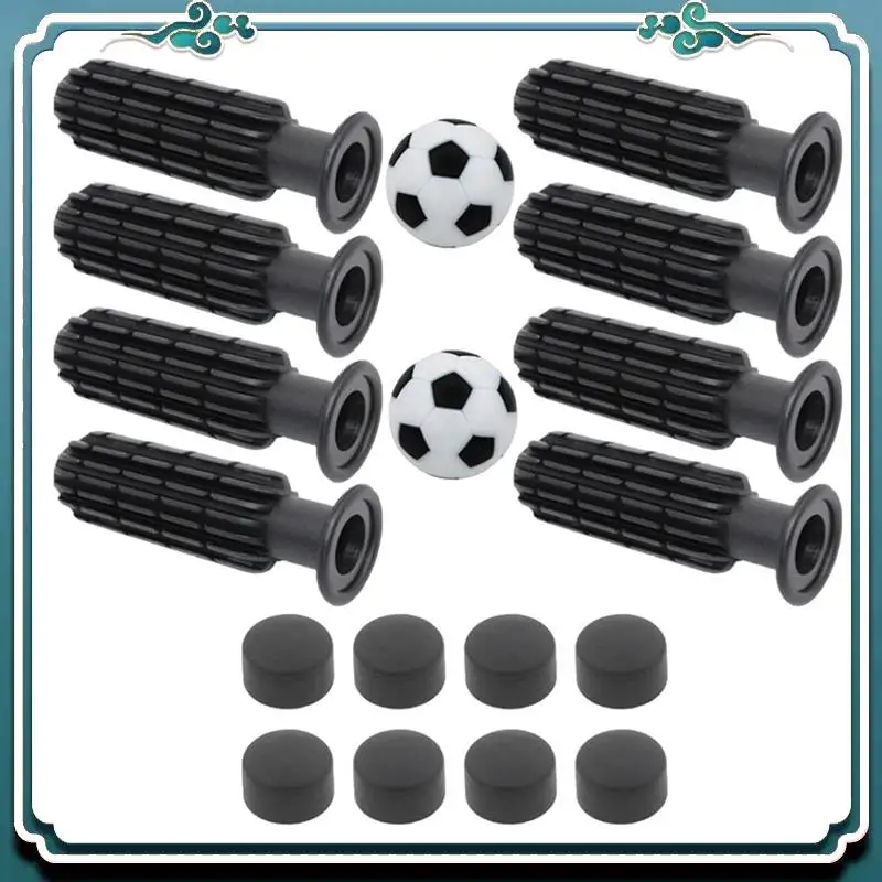

8Pcs Foosball Grips With End Plug Table Football Children Comfortable Handling With 2 Small Soccer Balls Replace Replace Eco-Fri
