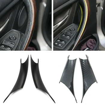 คู่รถแผงประตูด้านในคว้าจับอุปกรณ์เสริมสีดํา Fit สําหรับ BMW 3 4 Series F30 F35 2012 2013 2014 2015 2016 2017 2018