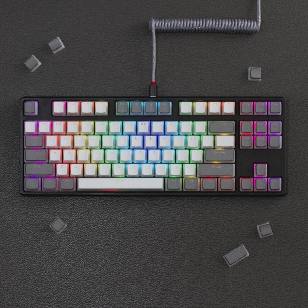 64/68/84/96/98/100 mechanical keyboard universal PBT matte light transmission keycap 129 key small full set of keycaps